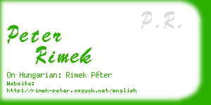 peter rimek business card